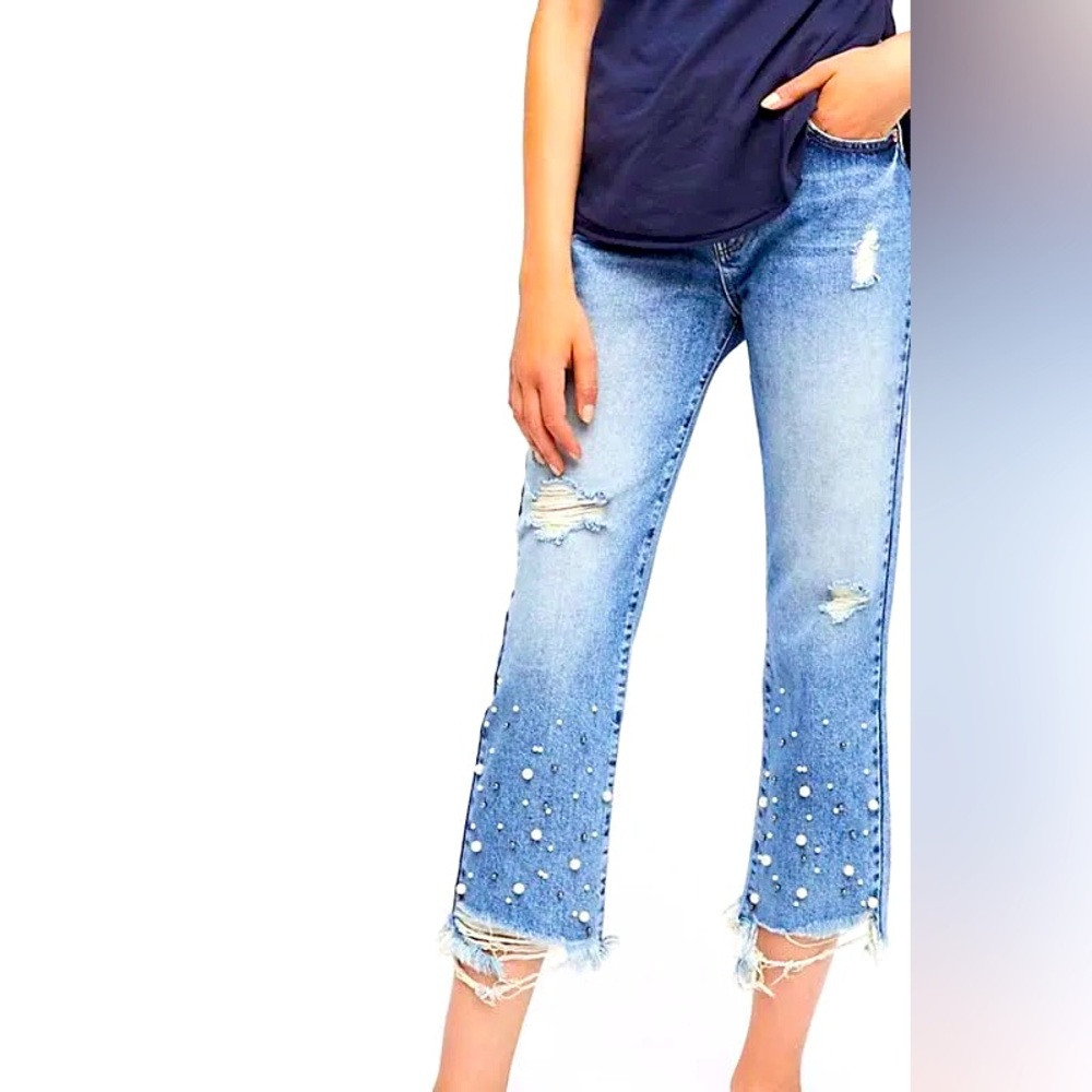 Free People Pearl Cropped Jeans -Size 24 NEW